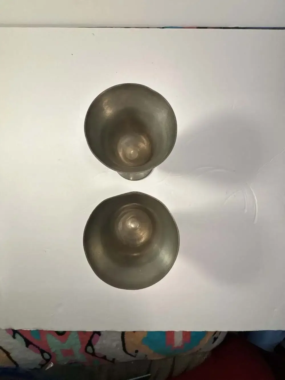 New Amsterdam Silver Co. Vintage Pewter Goblet Wine Glasses Pair P74